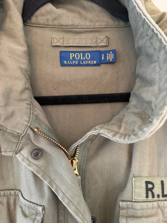 Ralph Lauren S Olive Green Military-Style Jacket with R.L. Patch - Picture 2 of 8